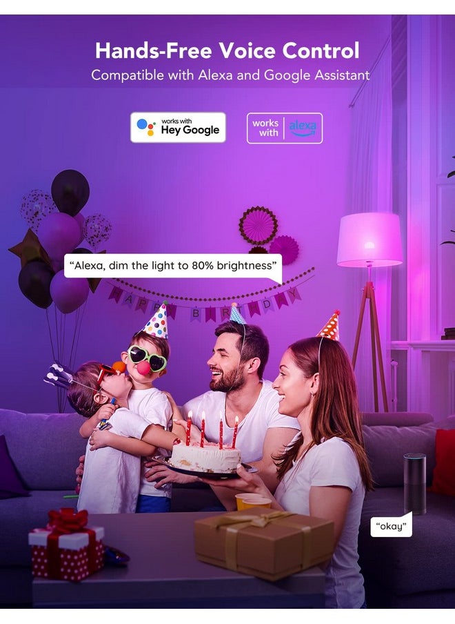 Govee Govee Smart Light Bulbs, WiFi & Bluetooth Color Changing Light Bulbs, Music Sync, 16 Million DIY Colors RGBWW Color Lights Bulb, Work with Alexa, Google Assistant Home App, 800 Lumen, 6 Pack  - Image 1