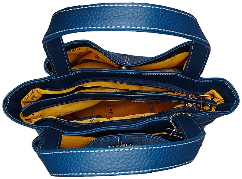 Fostelo Women's Florence Satchel Tote Handbag for Women | Ladies Purse | Stylish Shoulder Bag | Gift For Women | Blue - Image 5