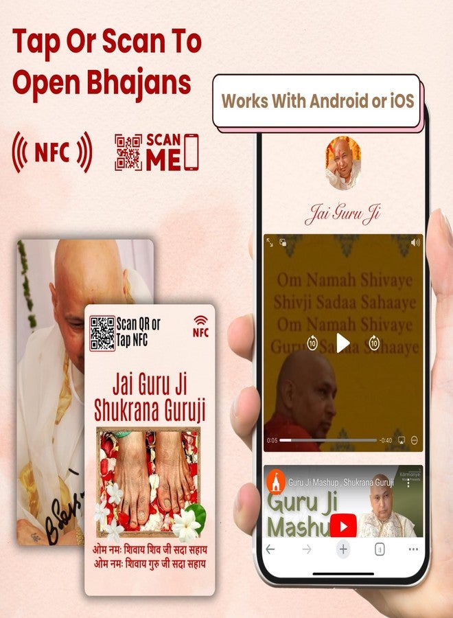 Tinydabba Guruji Pocket Card | NFC and QR Enabled | Paduka and Swaroop Darshan | Bhajan & Aarti | Best Gift for Guruji Sangat - Image 3