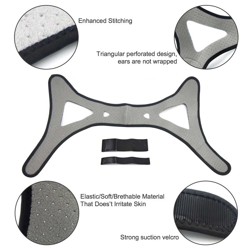 Gihunk Chin Strap - Chin Strap for Cpap Users, Cpap Chin Strap, Anti Snoring Chin Strap, Chin Strap for Snoring, Breathable Comfortable Cpap Chin Straps for Men and Women, Extension Strap(Grey) - Image 2