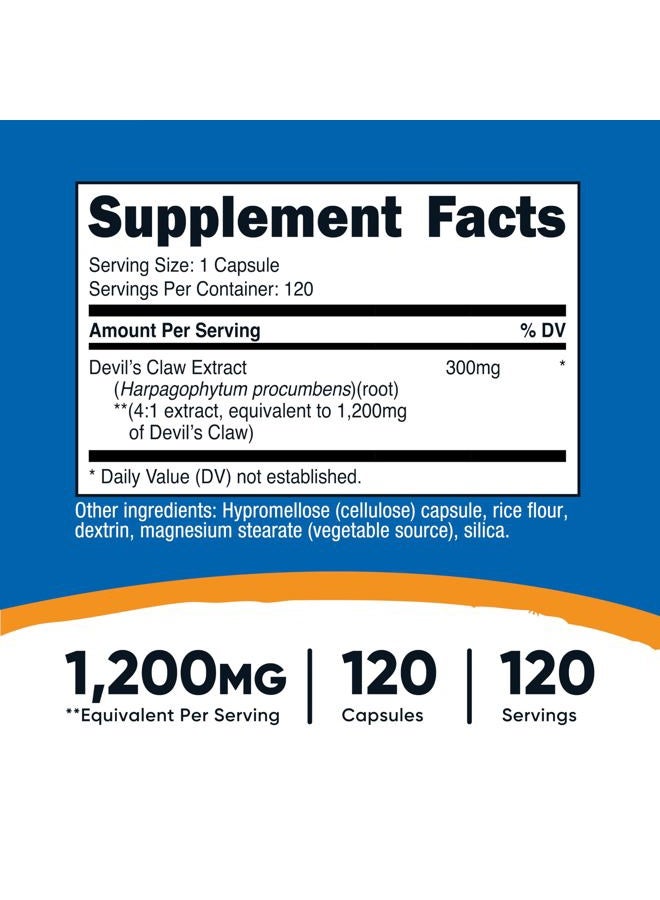 Nutricost s Claw 1200mg Equivalent, 120 Capsules - Veggie Caps, Non-GMO, Gluten Free, and Vegetarian Friendly - Image 2