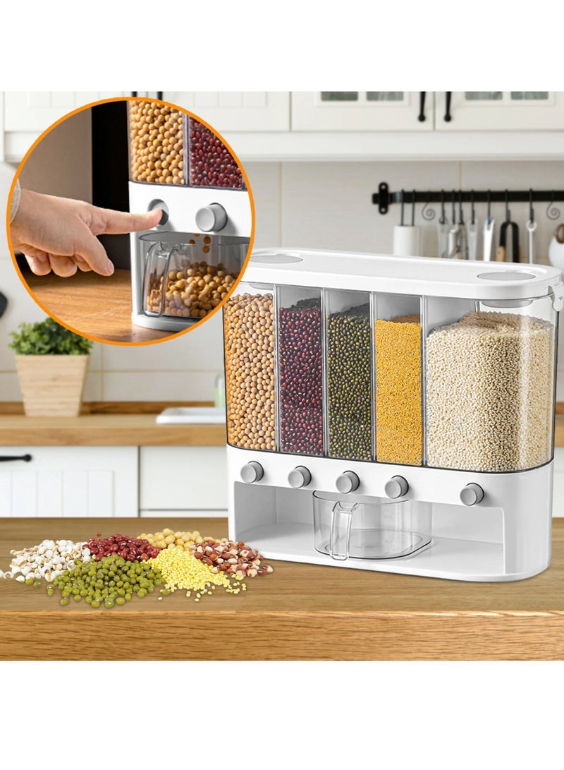 DubaiGallery Wall-Mounted Dry Food 6-Grid Cereal Food Storage Container - Image 3