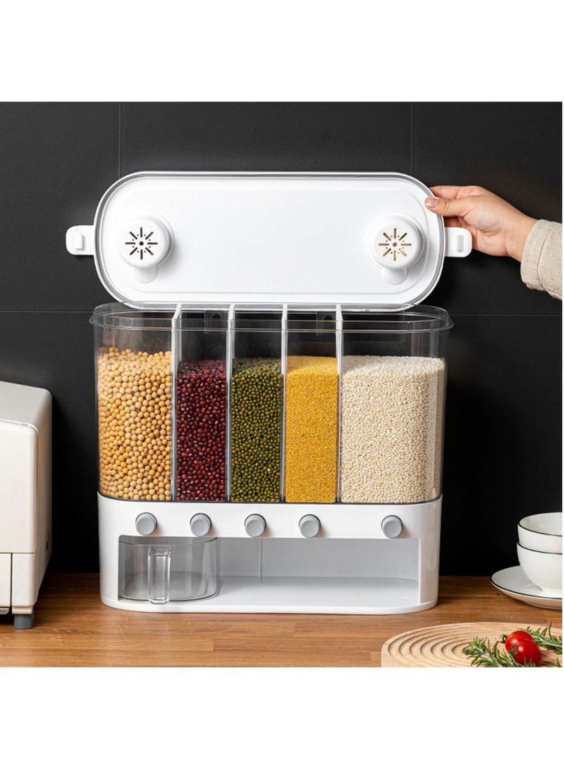 DubaiGallery Wall-Mounted Dry Food 6-Grid Cereal Food Storage Container - Image 4