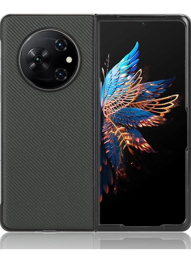 VKL Tecno Phantom V Fold 5G case for Protective Shockproof Capa Case Ultra Thin Carbon Fiber Texture Leather Phone Cover for Phantom V Fold  - Image 1