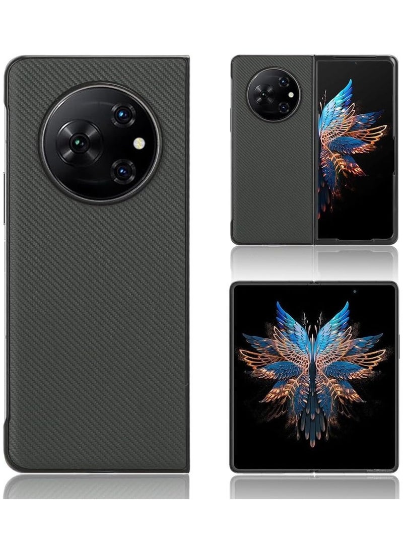 VKL Tecno Phantom V Fold 5G case for Protective Shockproof Capa Case Ultra Thin Carbon Fiber Texture Leather Phone Cover for Phantom V Fold  - Image 2