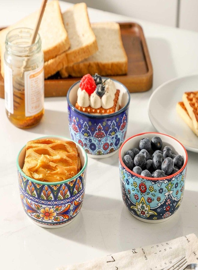 Glowworm 8 Oz Ramekins Set of 6, Ceramic Creme Brulee Ramekins, Colorful Souffle Dishes for Snacks, Ice Cream, Pudding Custard Cups for Baking, Oven & Dishwasher Safe, Bohemian - Image 4