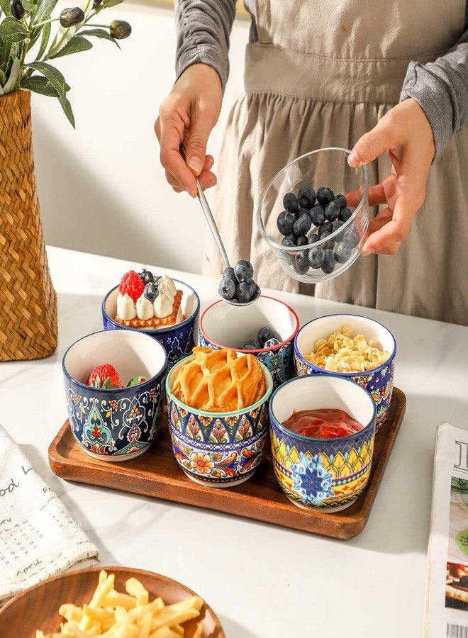 Glowworm 8 Oz Ramekins Set of 6, Ceramic Creme Brulee Ramekins, Colorful Souffle Dishes for Snacks, Ice Cream, Pudding Custard Cups for Baking, Oven & Dishwasher Safe, Bohemian - Image 3