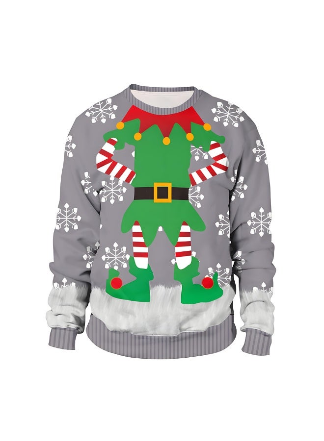 إسكدنيا جنس واحد عيد الميلاد القفز مطبوعة سترة سويتشرت الخريف الشتاء قمم الملابس