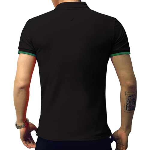 LOGEEYAR Mens Short-Sleeve Slim Fit Cotton Pique Polo Shirt,Medium,1-black - Image 3