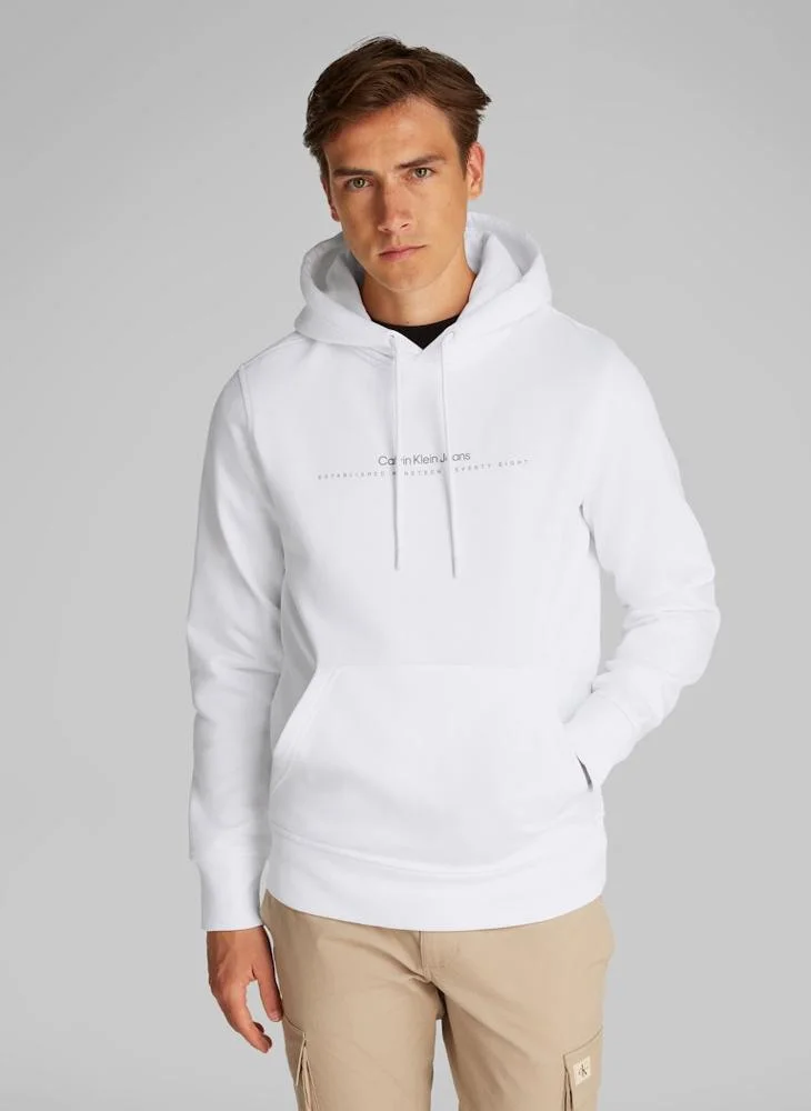 Calvin Klein Jeans Logo Print Drawstring Hoodie