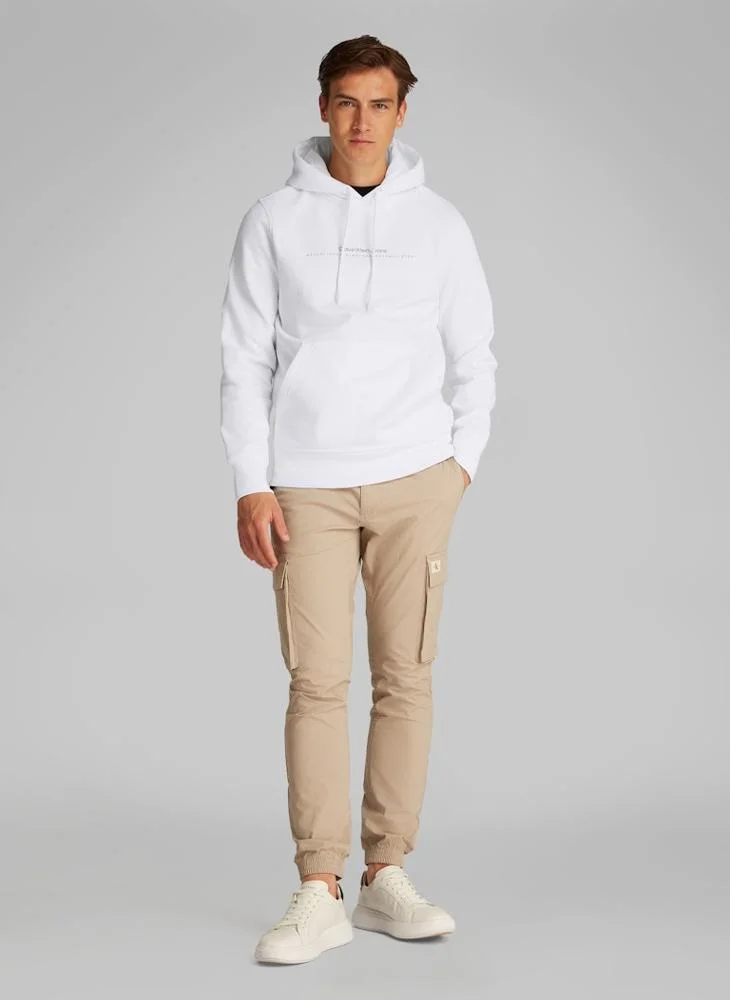 Calvin Klein Jeans Logo Print Drawstring Hoodie