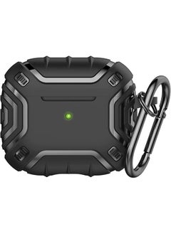 Airpods 3 Case Cover With Keychain Shockproof Full Body Protective Tpu Compatible For Airpods 3Rd Generation Case For Women Men Girls Boys Front Led Visible Black