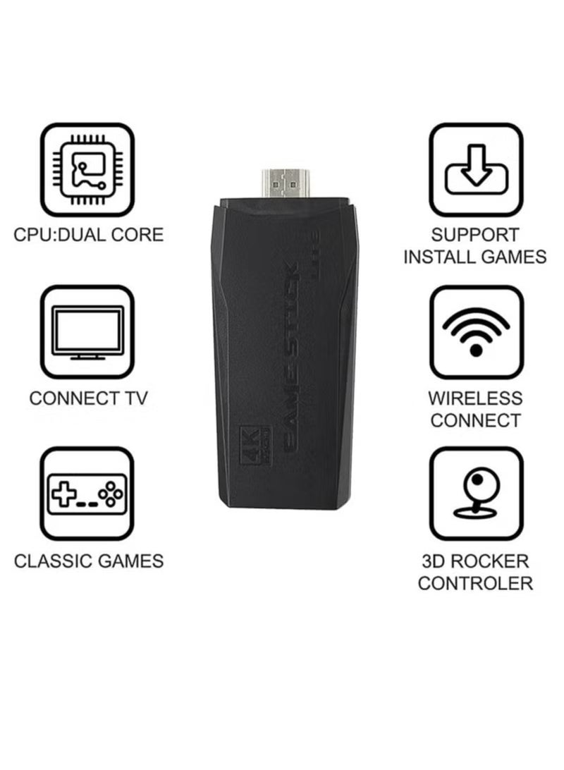 Raxoom Integrated retro 4K game console with dual 2.4G wireless controllers, plug-and-play video game stick, built-in 3,500 games, 9 classic emulators, high-definition HDMI output for TV - Image 5