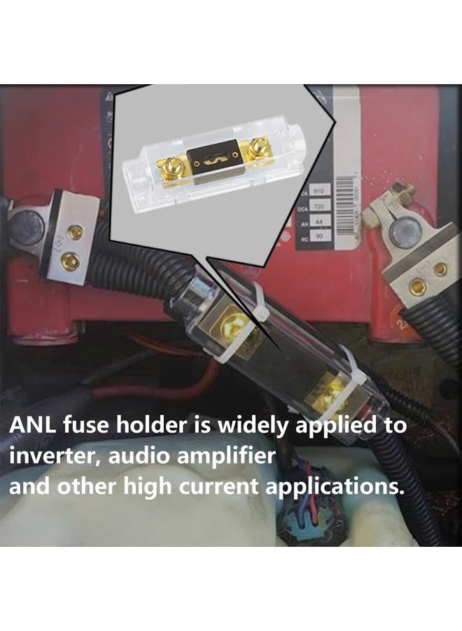 Hamolar 3 Pack 300 AMP ANL Fuse Holder Block 0/2/4/8 Gauge AWG Car Audio 300A 1/0 Zero Gauge Fuses with Box - Image 5