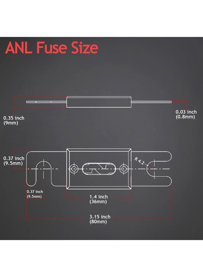 Hamolar 3 Pack 300 AMP ANL Fuse Holder Block 0/2/4/8 Gauge AWG Car Audio 300A 1/0 Zero Gauge Fuses with Box - Image 4
