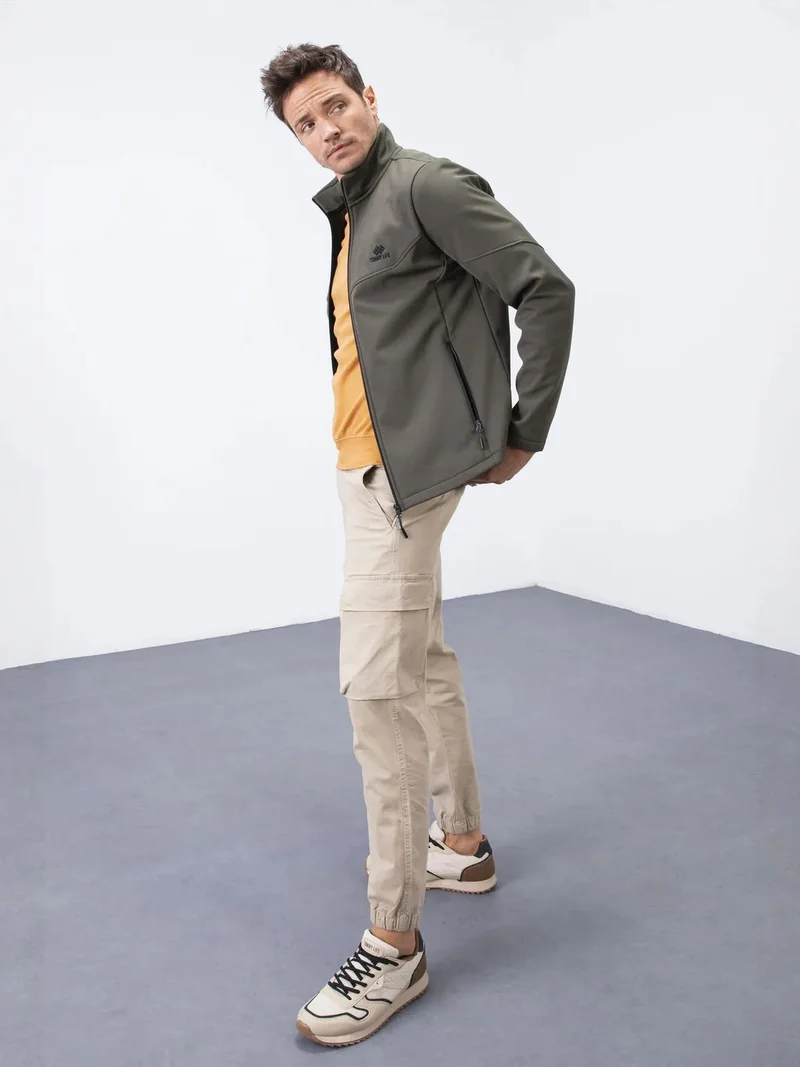 تومي لايف TOMMY Men's Solid Scuba Zip-Front Jacket