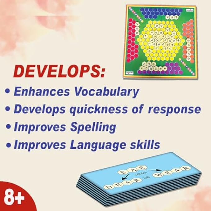 كرييتفز احصل على كلمة تحسين مهارات اللغة الإملائية للأطفال تعلم لعبة لوحية للأطفال لعبة لوحية ممتعة للأطفال لبناء كلمات تسجيل 100 هدية بلاط لعب للأطفال من سن 8 سنوات - Image 4