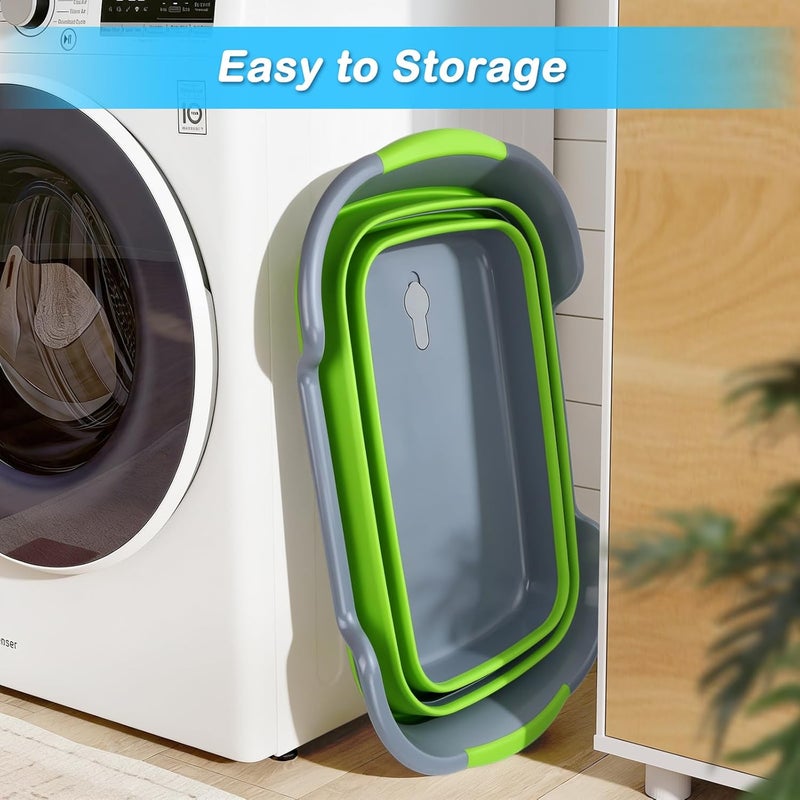 ddLUCK All season compatible build Multi-Functional Collapsible Pet Bathtub with Drainage Hole, Portable Indoor Outdoor Foldable Washing Tub Bathing Tub Small Pets Bathtub for Puppy Small Dogs Cats (Green) Connectable modular - Image 5