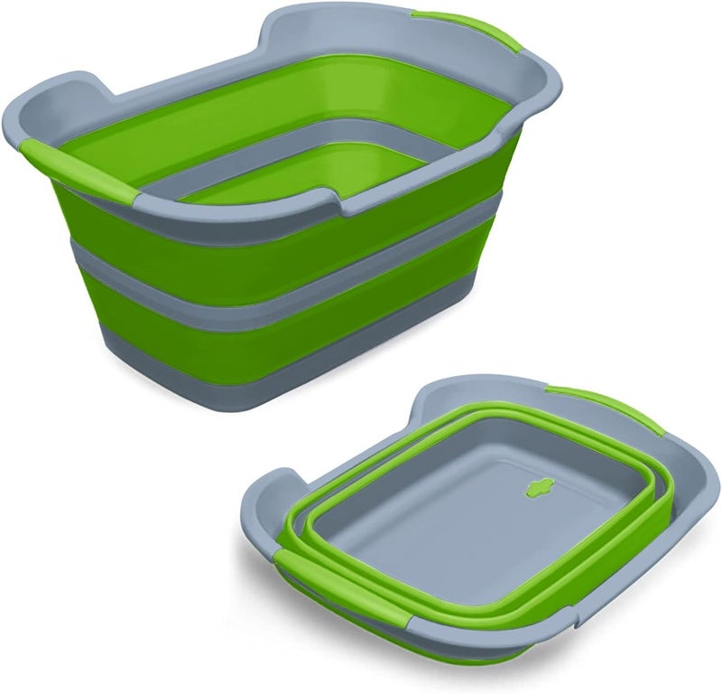 ddLUCK All season compatible build Multi-Functional Collapsible Pet Bathtub with Drainage Hole, Portable Indoor Outdoor Foldable Washing Tub Bathing Tub Small Pets Bathtub for Puppy Small Dogs Cats (Green) Connectable modular - Image 1