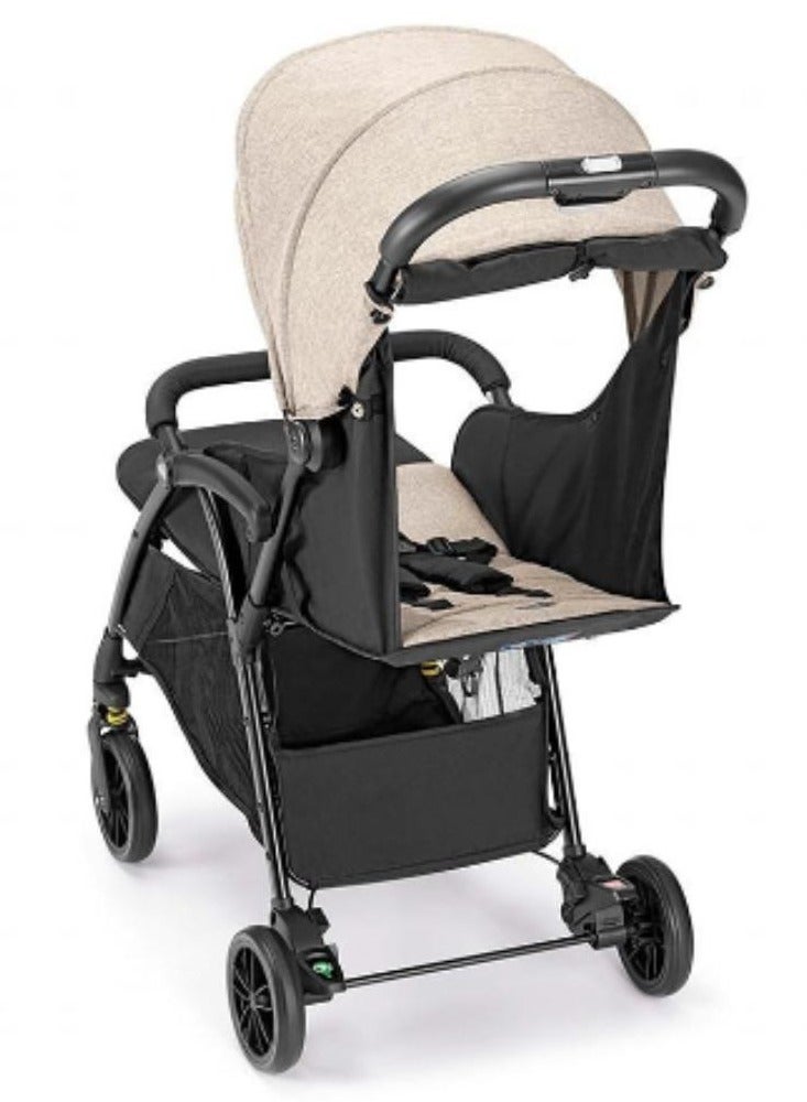 cam Easy To Carry Super Compact Folding Giramondo Stroller Beige Statue With Lightweight Adjustable Seat, Four Wheels, Aluminium Frame, 5-Point Safety Harness - Image 2