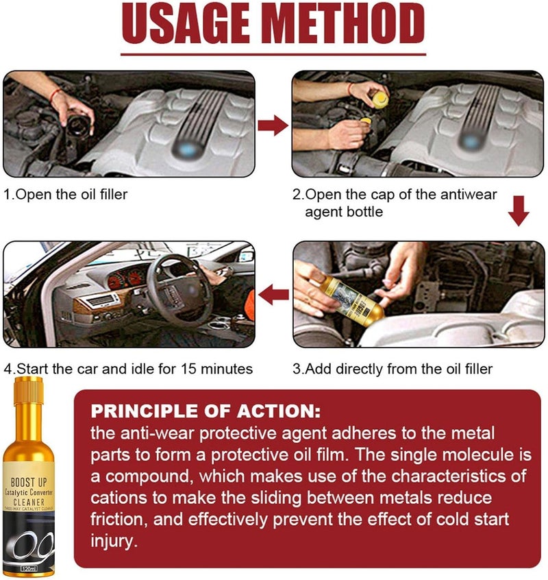 Car Engine Catalytic Converter Cleaner - 120ml Vehicles Oxygen Sensor Cleaner for Cars, Vehicles | Vehicles Catalytic Converter Cleaner Additive for Cars - Image 5