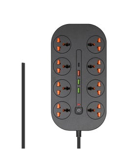 GULFLINK 2 Meter Cable With 8 Power Socket 3 Usb Ports 1 Type-c Ports Power Strip  - Image 1