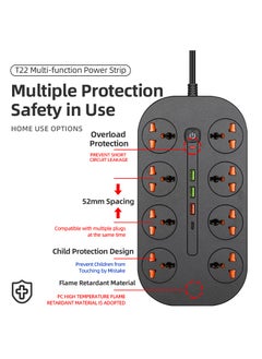GULFLINK 2 Meter Cable With 8 Power Socket 3 Usb Ports 1 Type-c Ports Power Strip  - Image 4