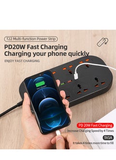GULFLINK 2 Meter Cable With 8 Power Socket 3 Usb Ports 1 Type-c Ports Power Strip  - Image 3