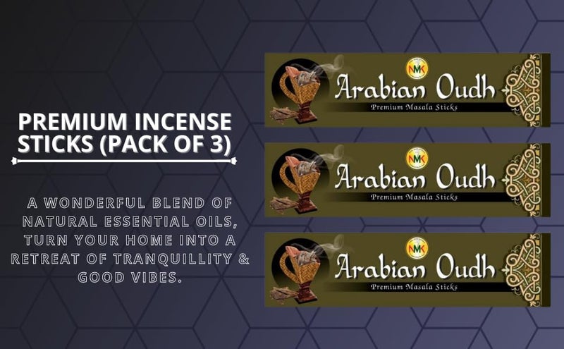 NMK INDUSTRIES NMK Industries Agarbatti Arabian Oudh Incense Sticks for Home Use Office Use Religious Purpose for Prayer Pack of 3 100 GM 45 Sticks in Each Pack  - Image 5