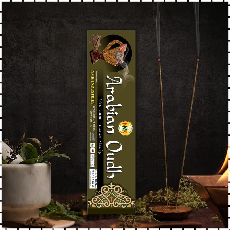 NMK INDUSTRIES NMK Industries Agarbatti Arabian Oudh Incense Sticks for Home Use Office Use Religious Purpose for Prayer Pack of 3 100 GM 45 Sticks in Each Pack  - Image 3