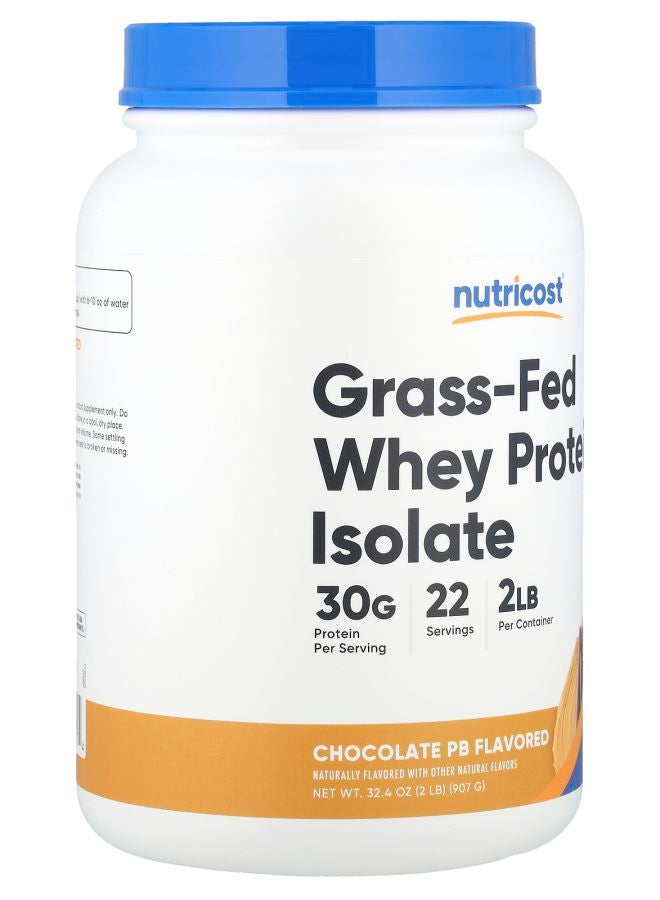 Nutricost Grass-Fed Whey Protein Isolate Chocolate PB  2 lb (907 g) - Image 2