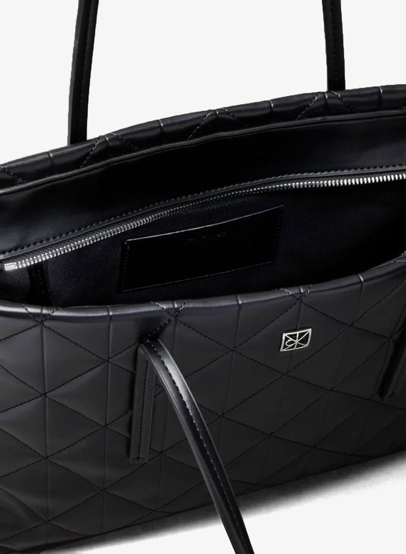 CALVIN KLEIN Quilted Emblem Logo Small Tote Bag - Image 3