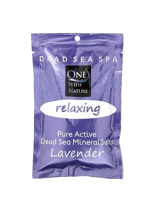 ONE WITH NATURE One with Nature, Dead Sea Spa, Mineral Salts, Relaxing, Lavender, 2.5 oz (70 g)  - Image 1