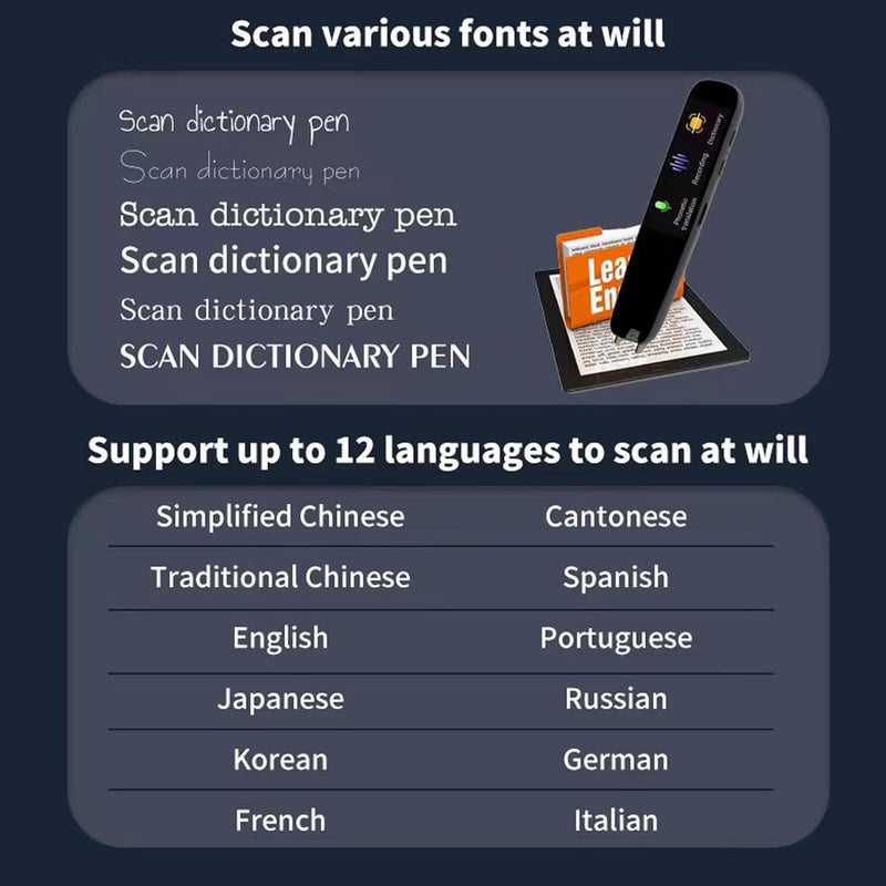 Jectse Scan Translator Pen - 112 Languages Digital Translation Pen Scanner with Text to Speech - Image 4
