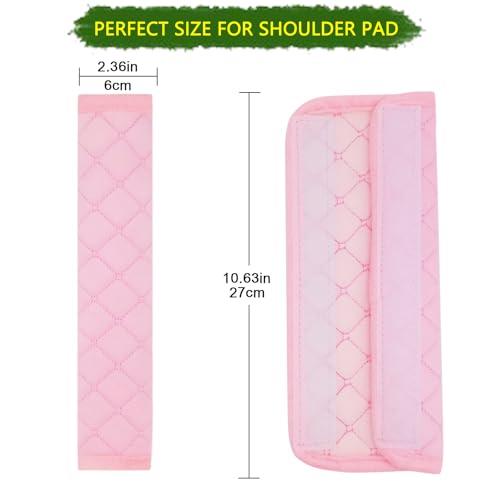 tecooller Car Seat Belt Cover Pad 5 Pack Seatbelt Covers for Car Accessories Soft Material Car Seat Strap Pads Pink 1063 inches Applicable for All Vehicles Comfort for Neck Shoulders 5Pink - Image 3