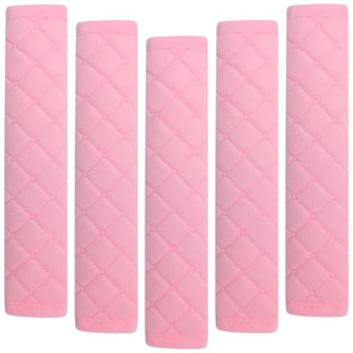 tecooller Car Seat Belt Cover Pad 5 Pack Seatbelt Covers for Car Accessories Soft Material Car Seat Strap Pads Pink 1063 inches Applicable for All Vehicles Comfort for Neck Shoulders 5Pink - Image 1