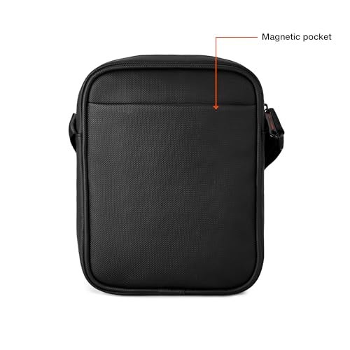 Nasher Miles Compact Sinsa Sling Bag | Crossbody Bag | PU One Shoulder Bag| Multipurpose Travel Bag | Ideal for Daily Use, Office, Travel, Hiking (Black) - Image 3