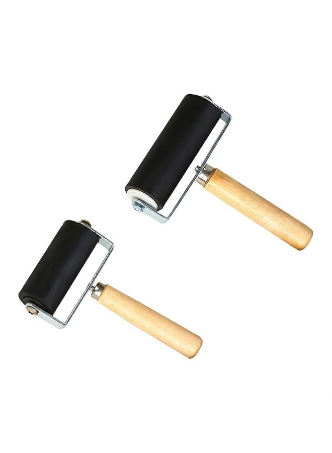 2pcs Heavy Duty Rubber Linoleum Rollers Non Slip Grip for Printing Stamping Flooring - Image 2