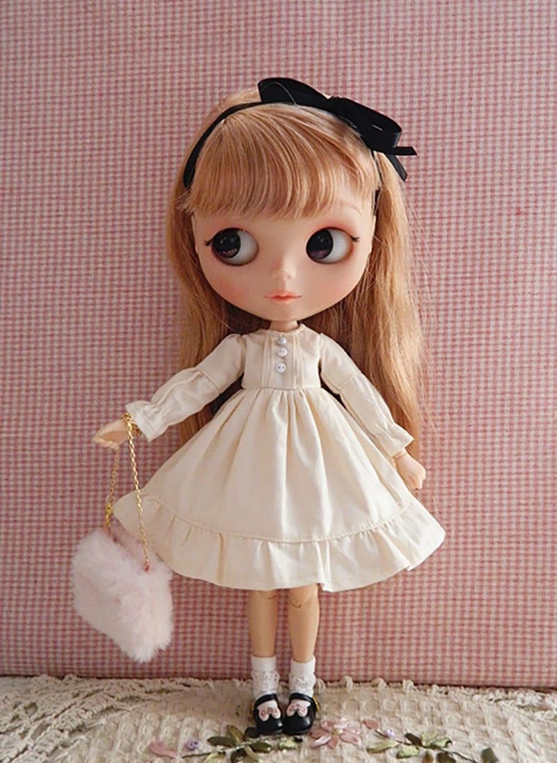 XiDonDon ملابس دمى XiDonDon فستان موضة لدمى Blyth وOb24 وLicca وAzone وملابس دمى BJD وإكسسوارات هدايا (مشمش) (ملابس فقط) - Image 4
