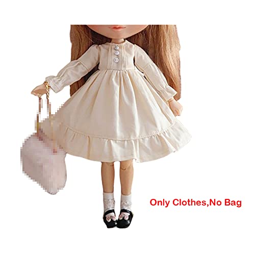 XiDonDon ملابس دمى XiDonDon فستان موضة لدمى Blyth وOb24 وLicca وAzone وملابس دمى BJD وإكسسوارات هدايا (مشمش) (ملابس فقط) - Image 2