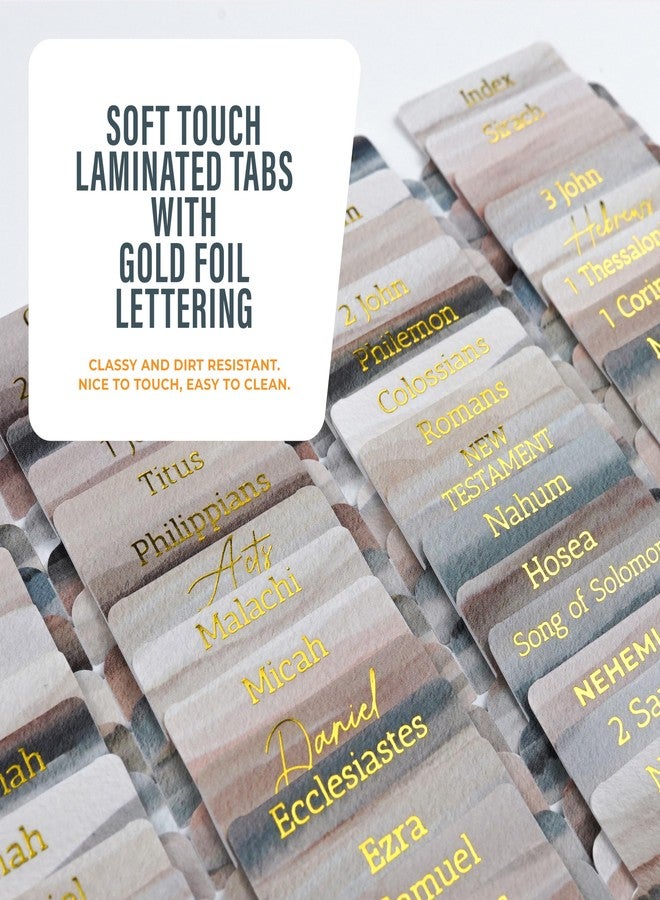 OFFILICIOUS Bible Book Tabs, 100 Gold-Foiled, Soft-Touch, Laminated Bible Tabs for Holy Bible, Protestant & Catholic Bible Tabs, Blue Bible Tabs for Women & Men - Image 5