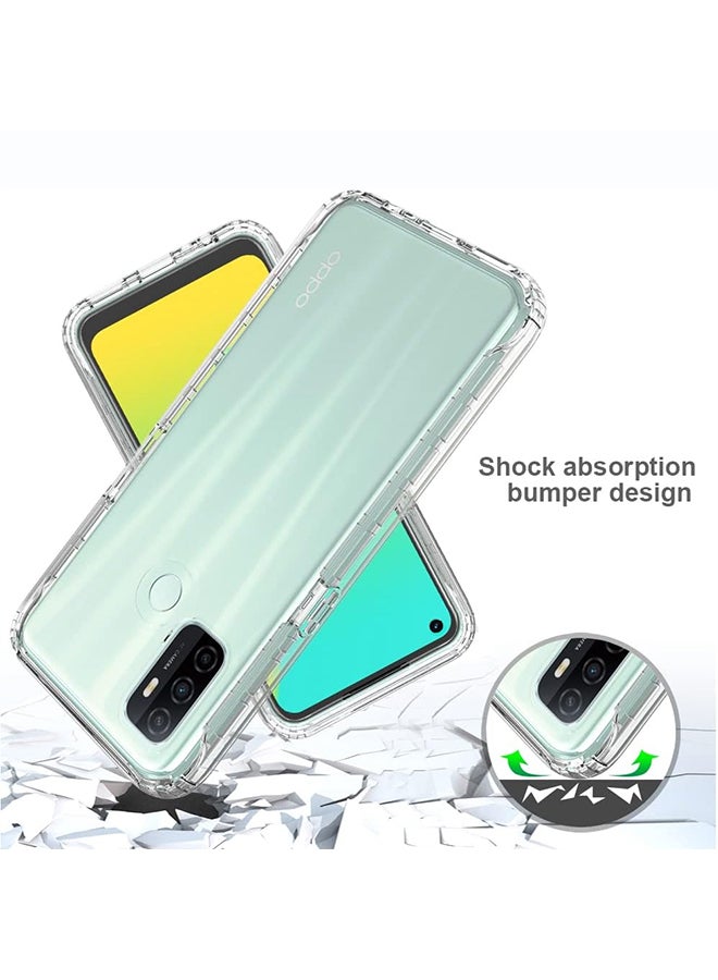 O Ozone Military Grade Clear Case Compatible With Oppo A53| Transparent Shockproof Protective Cover | Anti-Yellow Hard PC + Soft TPU Hybrid Case | Drop Protection & Slim Design - Image 3