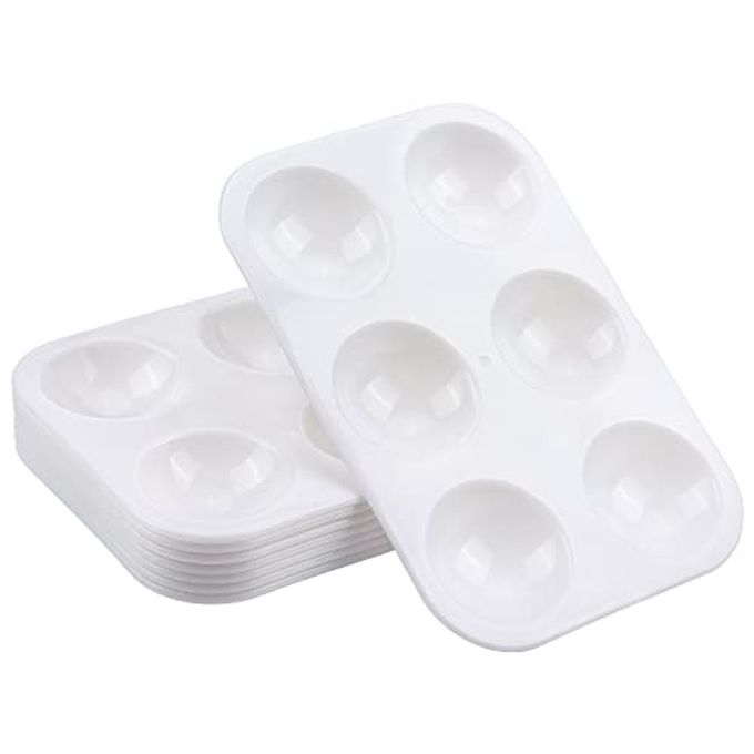 Tamaki 8 PCS White Plastic Paint Tray Palettes, Watercolor Palette Painting Tray for Painting Party, DIY Craft and Art Painting - Image 5