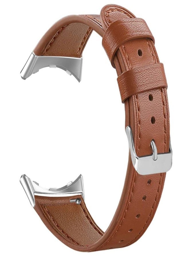 Sankel Compatible for Google Pixel Watch 4/3/2/1 41mm Bands Leather,Women Men [No Gap] Genuine Leather Replacement Strap Adjustable Sport Wristbands Band for Google Pixel Watch 4/3/2/1 41mm (Brown) - Image 5