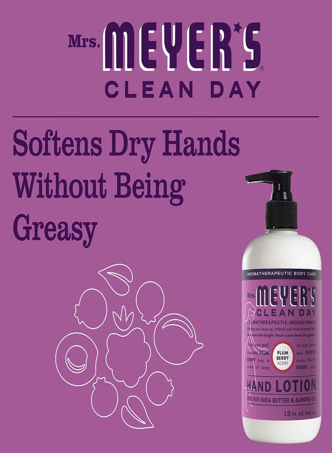 MRS. MEYER'S CLEAN DAY Hand Lotion for Dry Hands, Non-Greasy Moisturizer Made with Essential Oils, Plum Berry, 12 oz Bottles, Pack of 3 - Image 5
