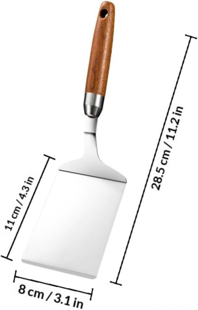 Stainless Steel Teppanyaki Griddle Scraper and Steak Turner Kitchen Spatula for Flat Surface Grill and Pancake Flipper Cooking Utensil - Image 2