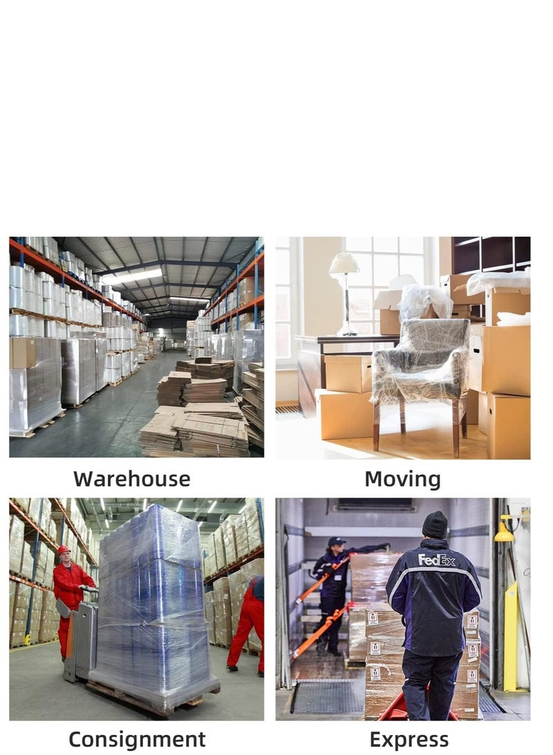 SUNRISE Stretch Wrap Industrial Strength 2 Rolls Extra Thick 3KG Shrink Wrap Roll for Moving Supplies, Furniture, Pallets, Plastic Wrap for Packing, Heavy Duty Stretch Film - Image 4
