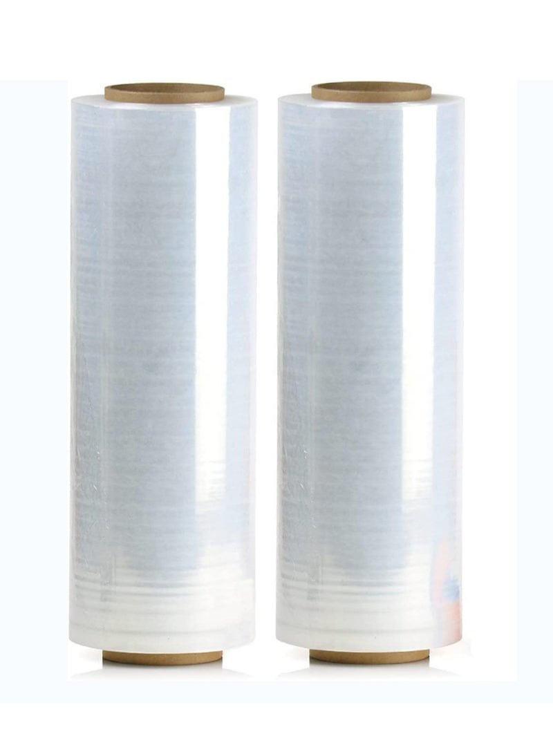 SUNRISE Stretch Wrap Industrial Strength 2 Rolls Extra Thick 3KG Shrink Wrap Roll for Moving Supplies, Furniture, Pallets, Plastic Wrap for Packing, Heavy Duty Stretch Film - Image 1