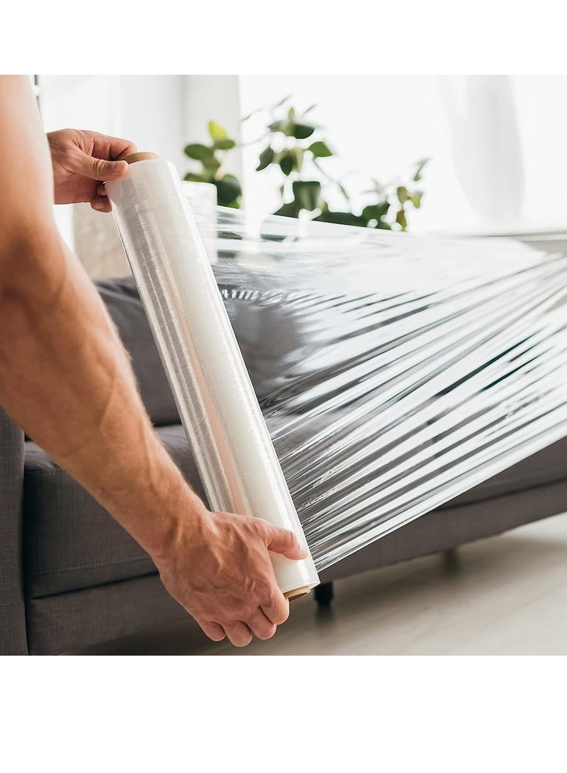 SUNRISE Stretch Wrap Industrial Strength 2 Rolls Extra Thick 3KG Shrink Wrap Roll for Moving Supplies, Furniture, Pallets, Plastic Wrap for Packing, Heavy Duty Stretch Film - Image 2