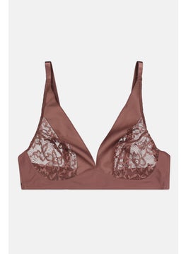 TRIUMPH Women Textured Non-Padded Triangle Bra, Brown  - Image 1